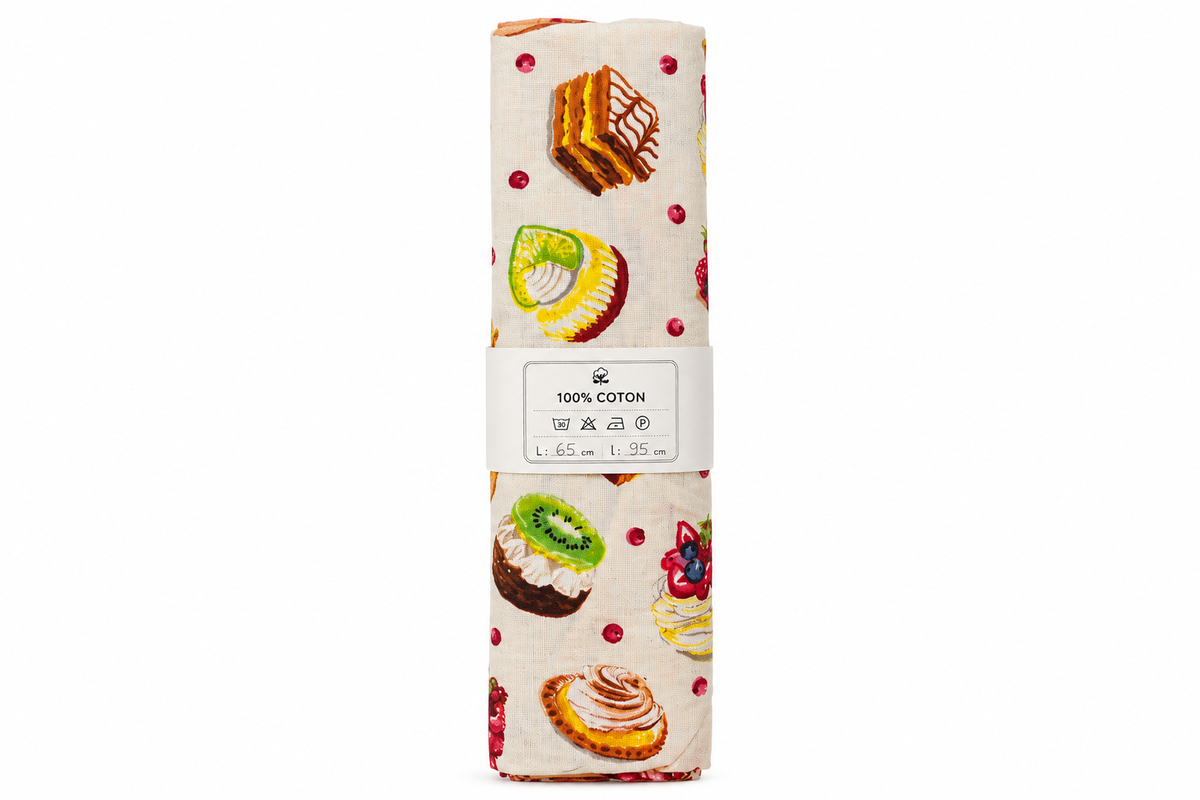 Coupon coton Oeko-Tex – Douceurs Pâtissières 65χ95cm